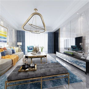 后现代 客餐厅 港式 全景