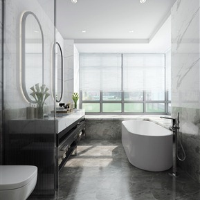 现代 卫生间 浴缸