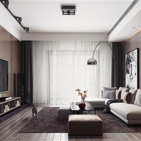 现代 客厅 客餐厅厨房