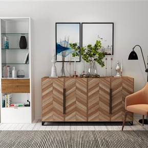 现代 玄关柜 装饰柜边柜装饰品休闲椅组合