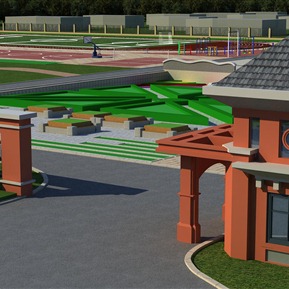 欧式 门头 小学门头