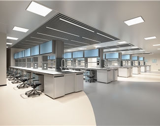 现代实验室背景墙3d模型下载