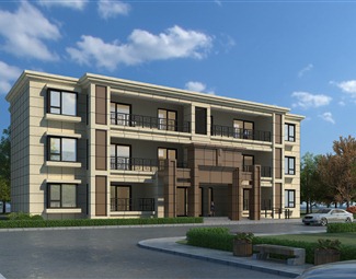 现代室外办公建筑3d模型下载-3d溜溜网