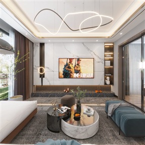 轻奢 客厅 客餐厅