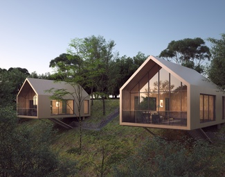 新中式木结构房屋