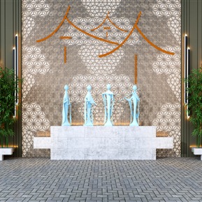 新中式 景观小品 竹子园艺小品