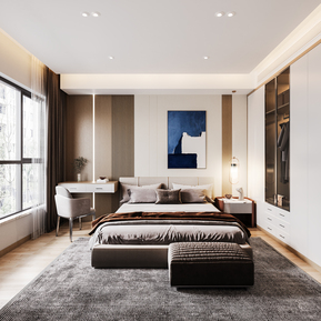 现代 卧室 主卧室