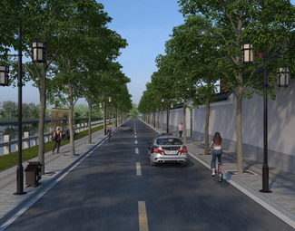 现代 道路 两车道