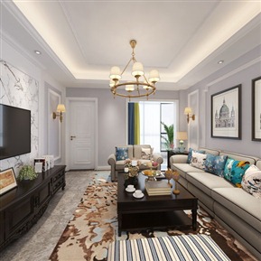 美式 客餐厅 客厅餐厅摆件 饰品 沙发 餐桌 置物架