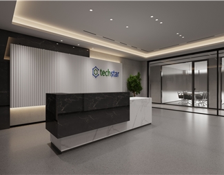 现代企业前台背景墙