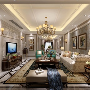 欧式 客厅 客餐厅