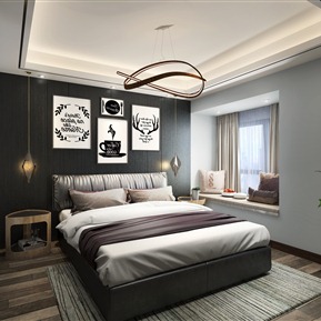 现代 卧室 主卧室