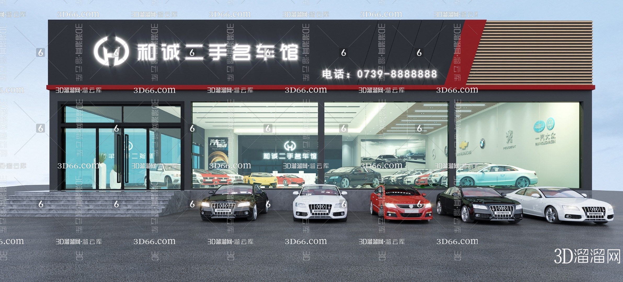 【4S店建筑3D模型下载】-4S店建筑3D模型素材下载_3D溜溜网-花瓣网