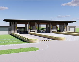 新中式新中式大门入口