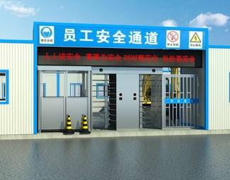 现代 大门 施工现场安全通道防尾随门禁大门