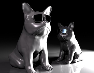 现代动物摆件组合