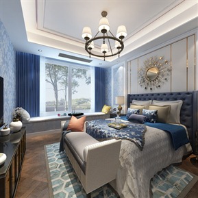 美式 卧室 全景