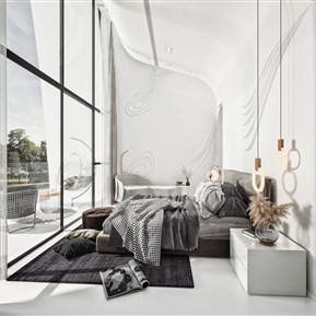 现代 卧室 主卧室 极简卧室