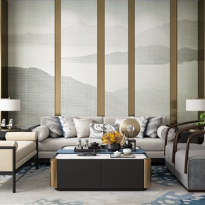 新中式 沙发茶几组合