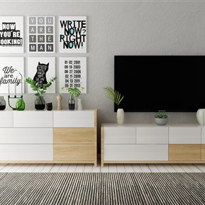 现代 电视柜 电视柜装饰柜电视装饰品组合