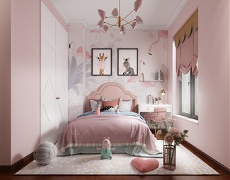 现代 儿童房 简美女儿房卧室