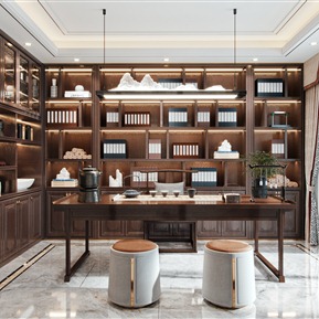新中式 茶室 茶室书房