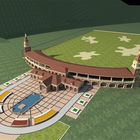 欧式 高尔夫球场 高尔夫球场会所酒店