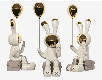 现代太空兔雕塑