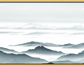 新中式新中式山水画贴图下载-3d溜溜网