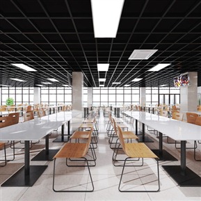 现代 食堂 员工餐厅 餐桌椅 学校食堂 明档