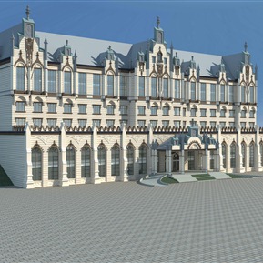 欧式 酒店建筑 政府会所酒店