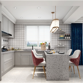 简欧 客餐厅 客餐厅厨房