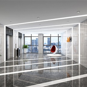 现代 电梯厅 办公电梯间