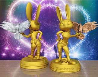 现代 雕塑 疯狂动物城 兔子朱迪 摆件 玩具 公仔