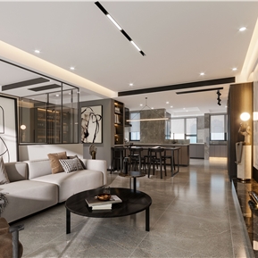 现代 客餐厅 黑白灰客餐厅