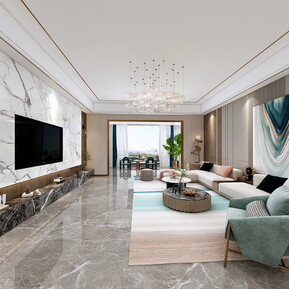 轻奢 客餐厅 全景客餐厅