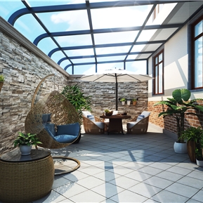 现代 阳光房 庭院阳台