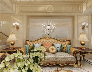 欧式客厅组合沙发