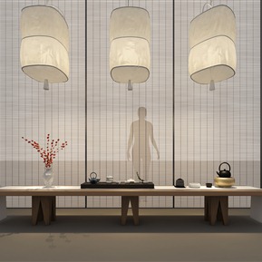 新中式 茶几 茶台屏隔断艺术装饰