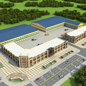 现代 厂房 商业办公住宅厂区鸟瞰