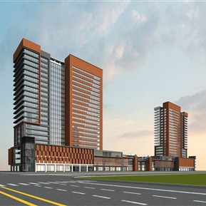 现代 商业楼 商业办公公寓综合楼