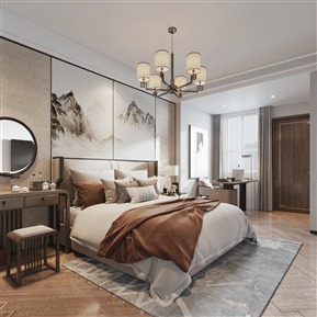 新中式 卧室 主卧室