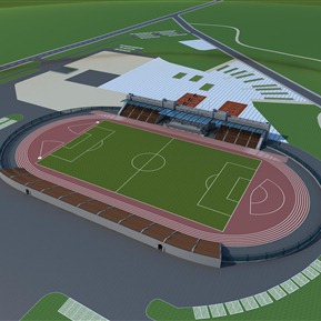 现代 足球场 运动场跑道