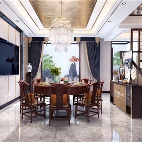 新中式 餐厅 庭院餐厅