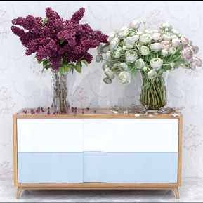 北欧 边柜 装饰花 花瓶