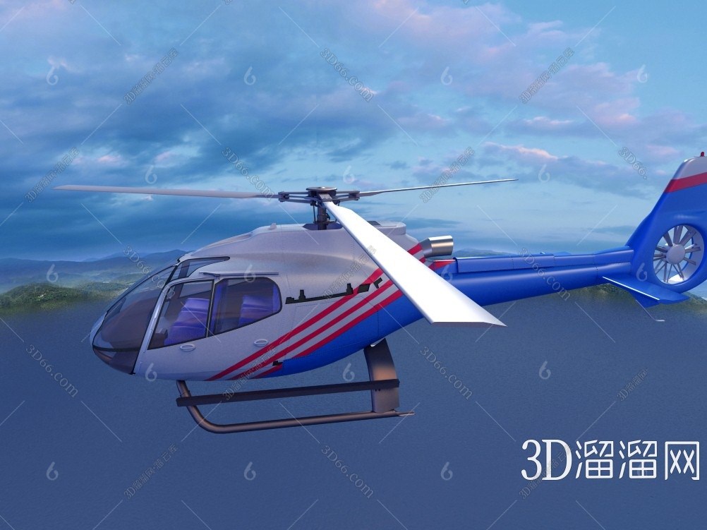 現代直升飛機3d模型下載