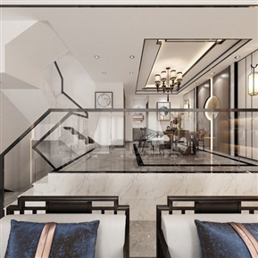 新中式 复式客厅 客厅