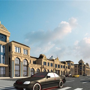 欧式 商业街 商业沿街