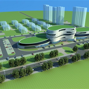 现代 鸟瞰图 商场鸟瞰