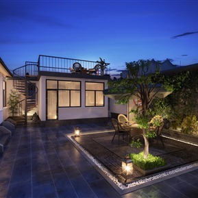 新中式 庭院 民宿庭院阳台